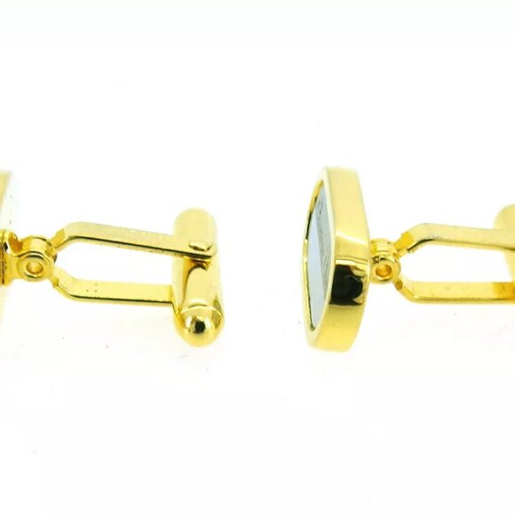 DIOR Cufflink 2 Item Set Gold & Silver Bracket Authentic USED T20197 - Picture 9 of 9